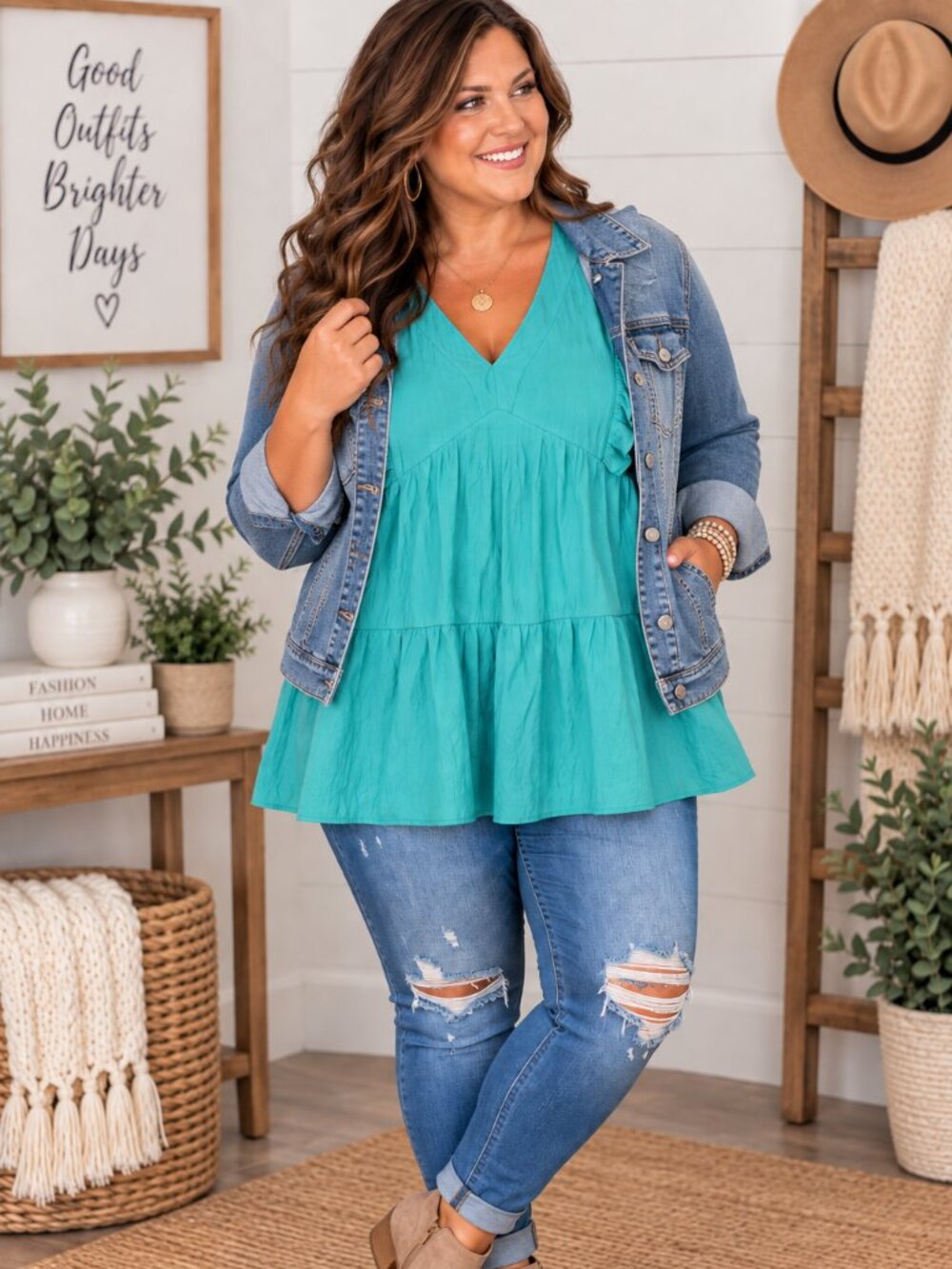 Teal tiered Tunic